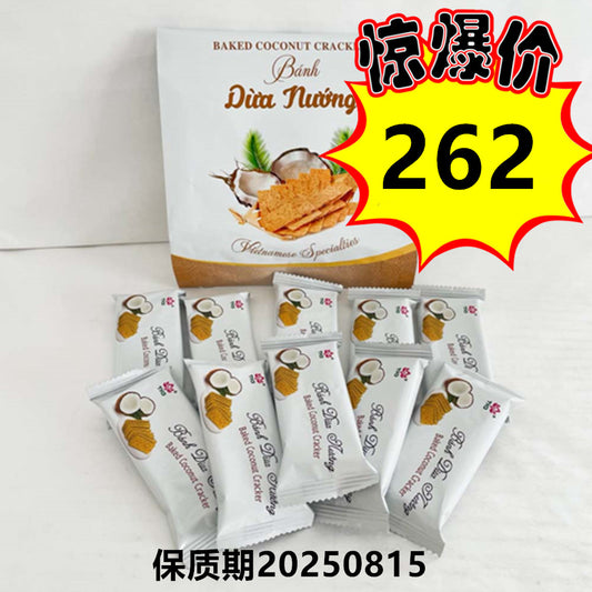 椰子饼干ココナツクラッカ一(パック)150g 越南产新品特价262原价328日元Bánh dừa nướng Xuất xứ:Việt Nam